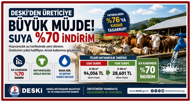 DESKİ'den Üreticiye Büyük Müjde! 