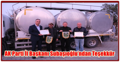 AK Parti İl Başkanı Subaşıoğlu’ndan Teşekkür