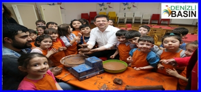 BAŞKAN SUBAŞIOĞLU ÖĞRENCİLERLE ÇÖMLEK YAPTI