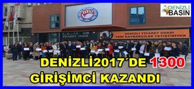 DENİZLİ, 2017’de 1300 GİRİŞİMCİ KAZANDI