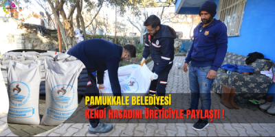PAMUKKALE BELEDİYESİ KENDİ HASADINI ÜRETİCİYLE PAYLAŞTI