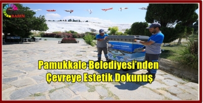 PAMUKKALE’DE ÇÖP KONTEYNERLERİ SANATA DÖNÜŞTÜ